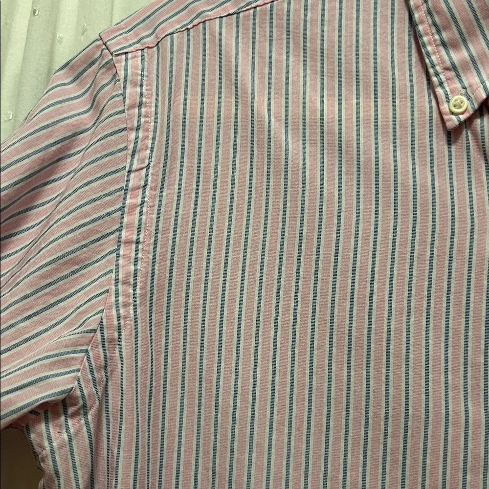 Vintage Ralph Lauren Shirt Men's Small Pink/Blue Striped Preppy Collegiate - Picture 5 of 13